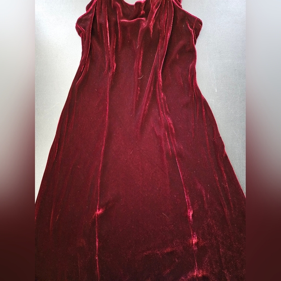 Vintage - Silk Velvet Inner Self Deep Burgundy Evening Dress - Size L- NWOT - Picture 6 of 7